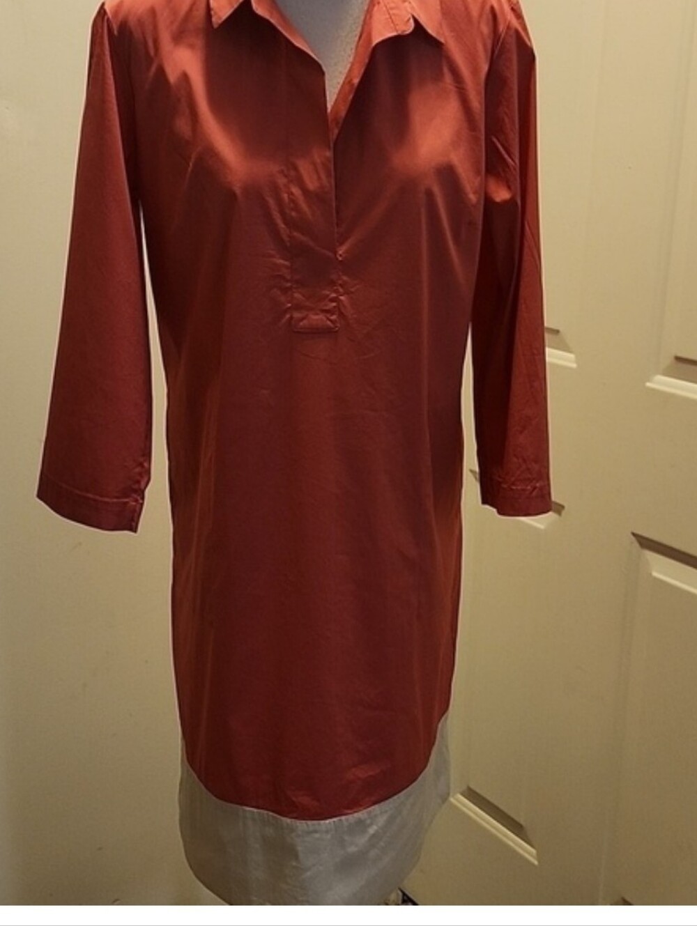 Le Civette Color Block Shirtdress Preppy Italy Midi Dress Cotton Size 14